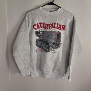 Men's Vintage 90s 1992 Caterpillar Industrial Gray Crewneck Sweatshirt